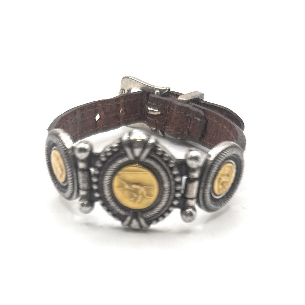 Vintage Brighton Museum￼ Collection Bracelet Roman Coins Two Tone Black